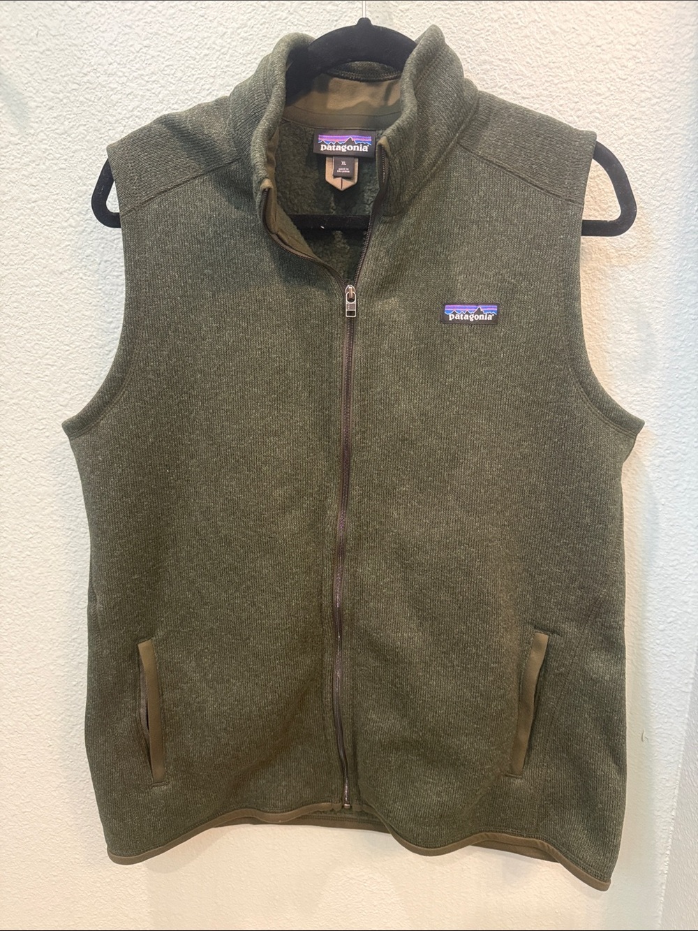 Patagonia Olive Green Sleeveless Fleece Vest